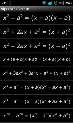 Algebra Reference screenshot 3