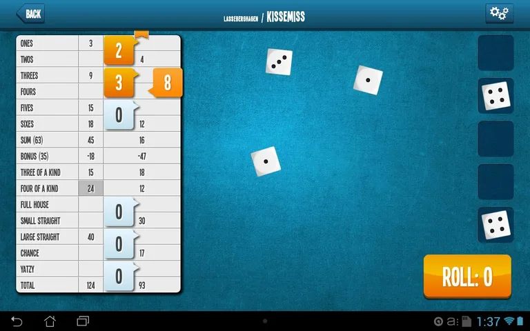 Yatzy Online screenshot 1