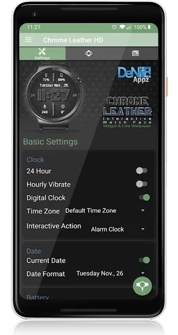 Chrome Leather HD Watch Face screenshot 5