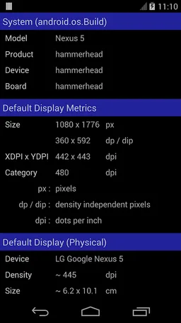 Screen Size / DPI and Dev Info screenshot 6