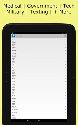 Acronyms and Abbreviations screenshot 6