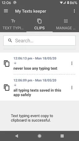 Typing Saver : Key Logger screenshot 1