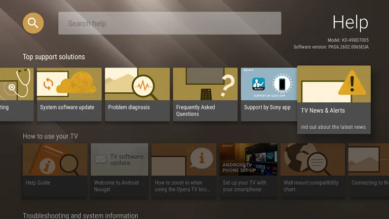 BRAVIA™ Help screenshot 1