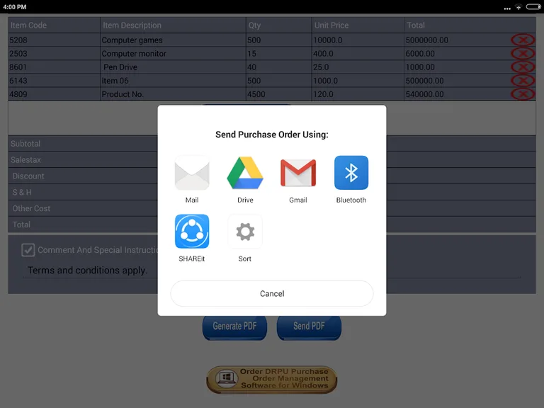 Purchase Order PO PDF Maker screenshot 6