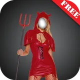 Girl Angel Devil photo montage icon