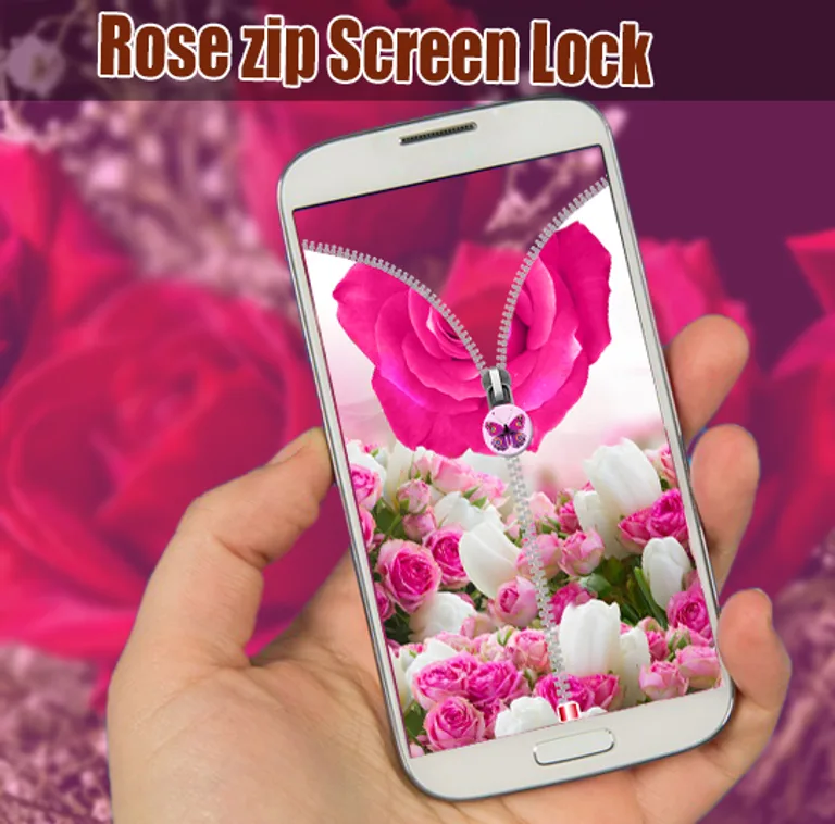 Rose zip Screen Lock screenshot 2