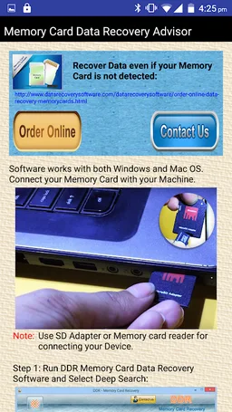Memory Card Data Recovery Help screenshot 2