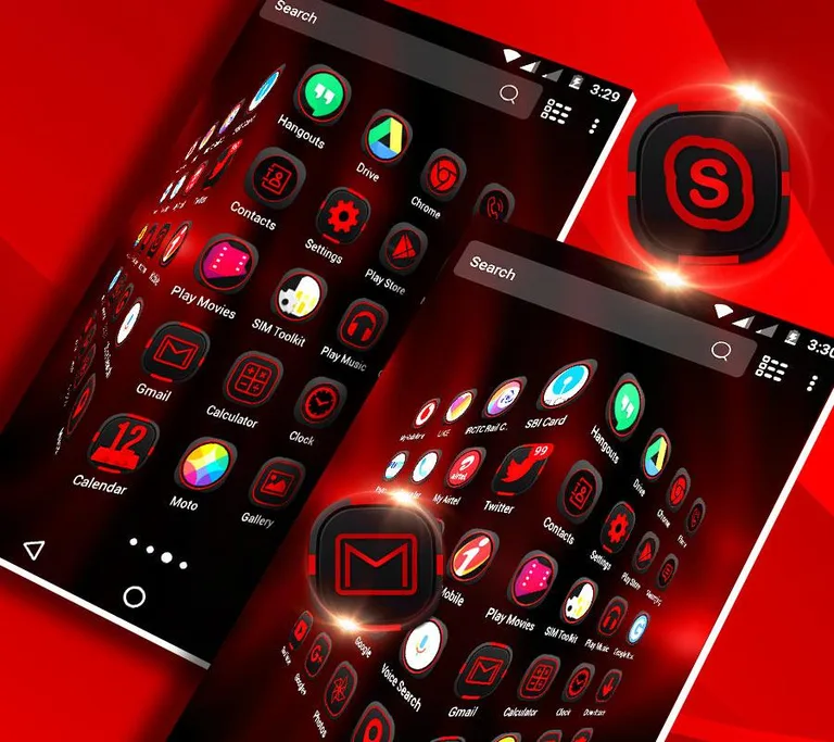 Dark Red Launcher Theme screenshot 4