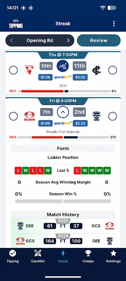 AFL Tipping screenshot 2