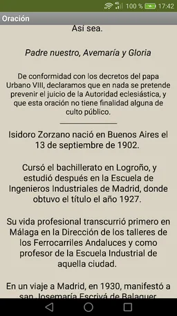 Isidoro Zorzano novena screenshot 1