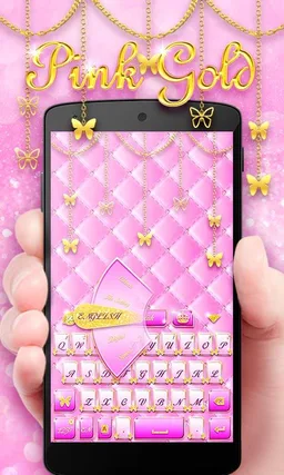 Pink Gold GO Keyboard Theme screenshot 1