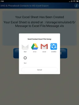 Save Phonebook & SMS to Excel screenshot 14