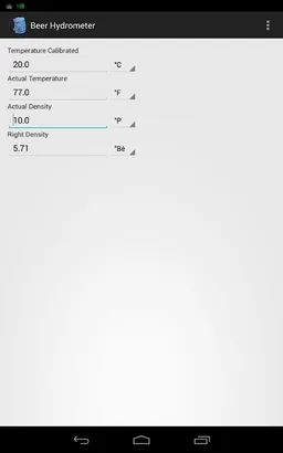 Beer Hydrometer Corrector screenshot 2