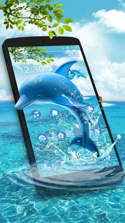 Aquatic Dolphin Mammals Theme screenshot 2