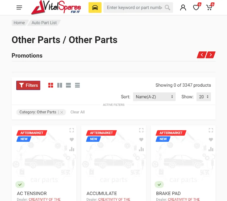 VitalSpares - Auto Parts store screenshot 2