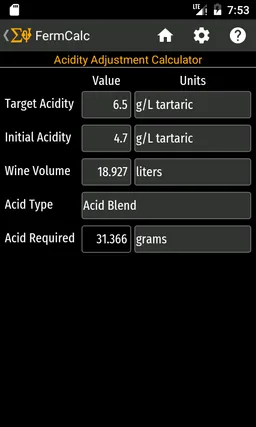 FermCalc Winemaking Calculator screenshot 4