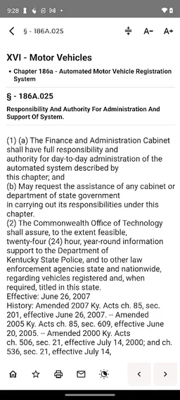 Kentucky Revised Statutes, KRS screenshot 5