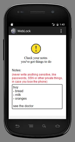WebLock reminder screenshot 6