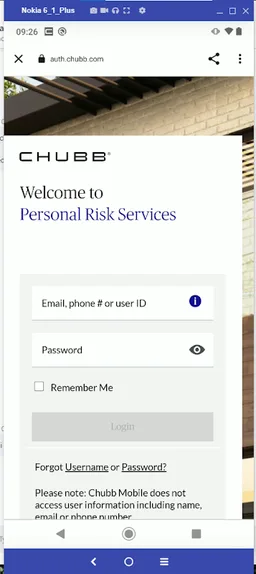 Chubb Mobile screenshot 1