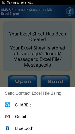 Save Phonebook & SMS to Excel screenshot 7