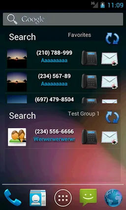 Contacts in a list widget screenshot 10
