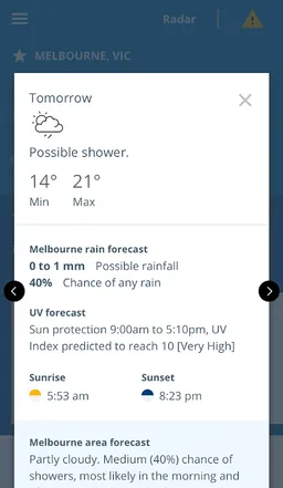 BOM Weather screenshot 2