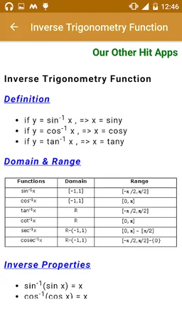 Maths Formula Reference Free screenshot 1