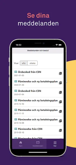 CSN Mina sidor screenshot 3