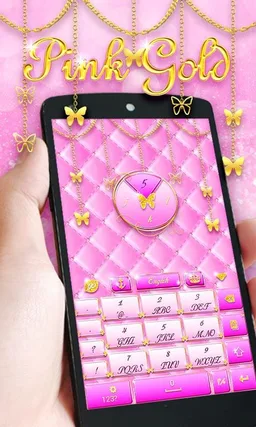 Pink Gold GO Keyboard Theme screenshot 5