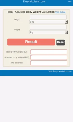 Ideal Body Weight Calculator screenshot 1