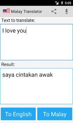 Malay english translator screenshot 3