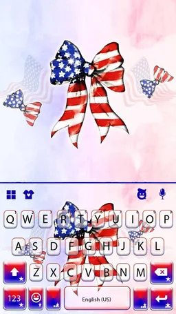 Usa Flag Ribbon Keyboard Theme screenshot 2