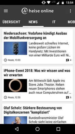 heise online - News screenshot 2