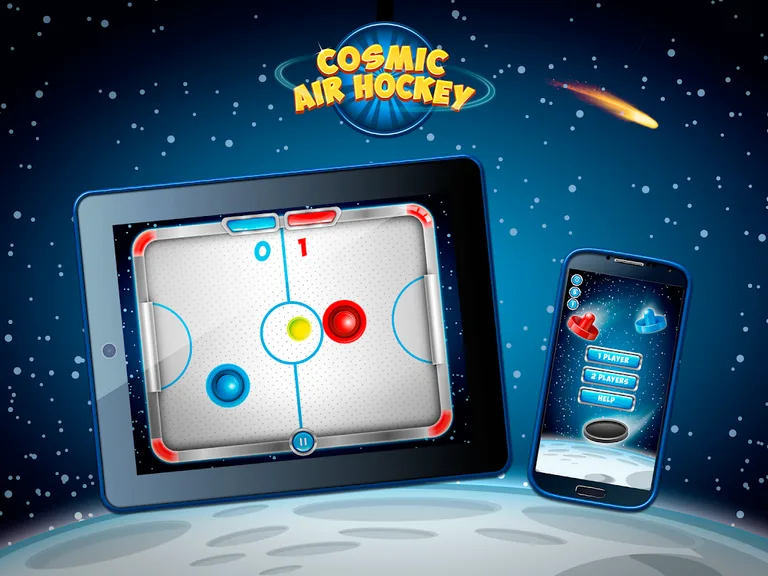 Cosmic Air Hockey screenshot 1