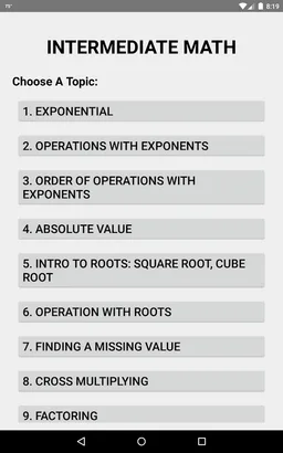 Intermediate Math screenshot 1