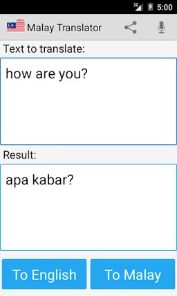 Malay english translator screenshot 1