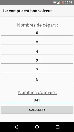 Le compte est bon : Jeu et Solveur screenshot 1