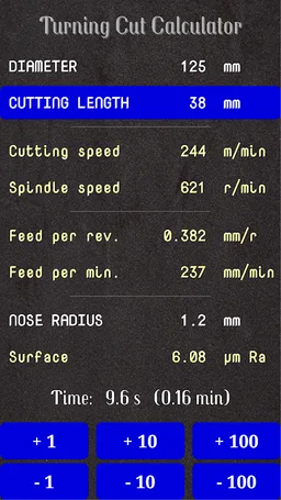 Turning Cut Calculator screenshot 2