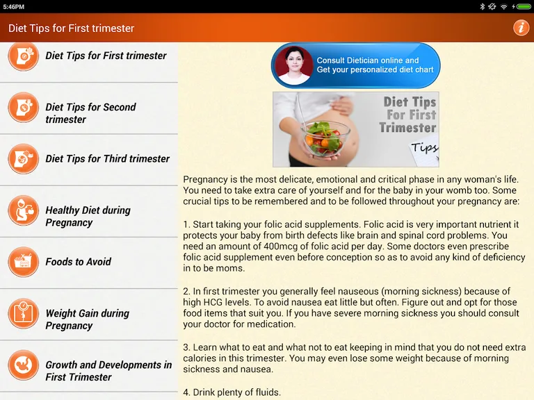 Pregnancy Tips Diet Nutrition screenshot 16