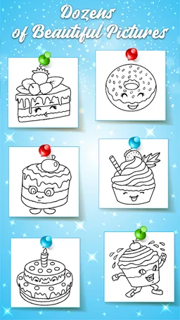 Cupcakes Coloring Book Glitter screenshot 2