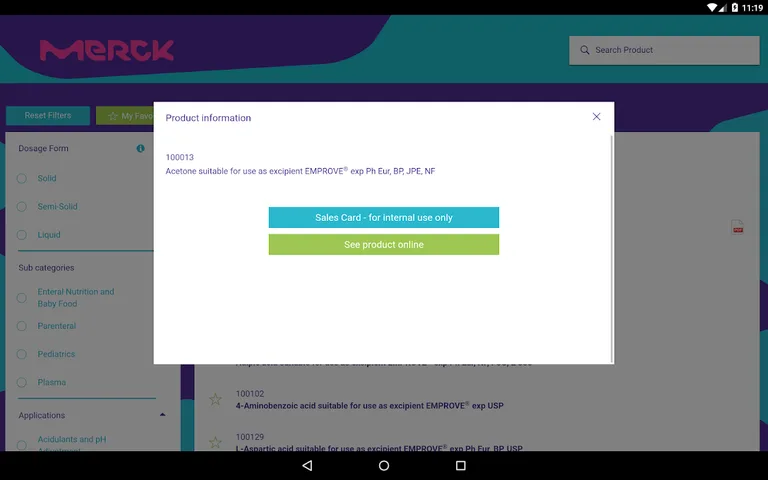 Merck Millipore Formulation screenshot 4
