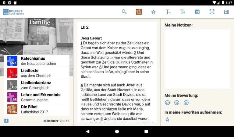 BISCHOFF Konkordanz screenshot 4