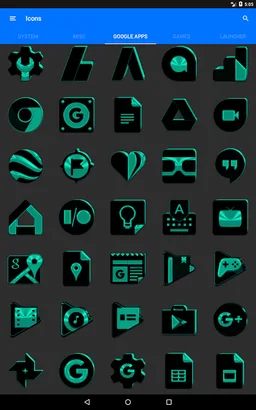 Black and Teal Icon Pack v3.1 screenshot 12