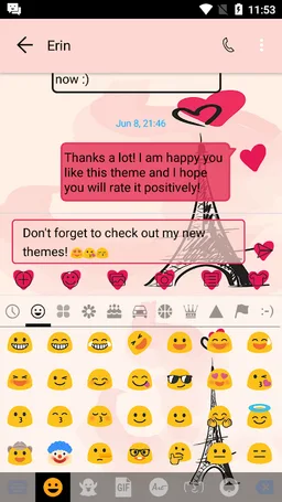 SMS Messages Paris Pink Theme screenshot 6