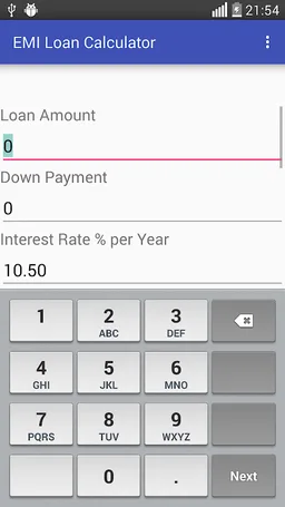 EMI Calculator Pre Loan Bank screenshot 1