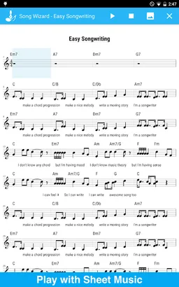 Songwriting Wizard screenshot 1