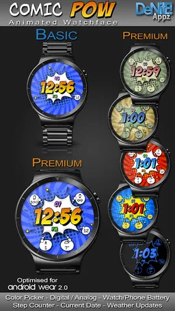 Comic Pow HD Watch Face screenshot 2