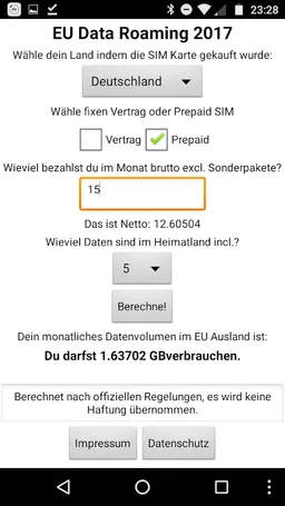 EU Roaming Calc 2017 screenshot 2