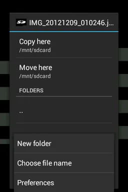 Send to SD card screenshot 2