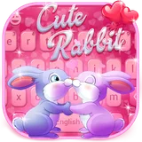 Cute Romantic Bunny in love Emoji keyboard icon